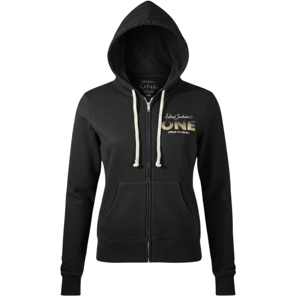 Michael Jackson ONE Cirque du Soleil Black Full Zip Hoodie Small Gold Graphic